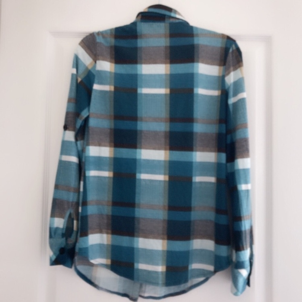 Plaid button down shirt blue size s - Picture 5 of 6